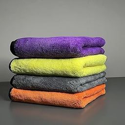 Homerz Premium Set of 4 Thick 800 GSM Microfiber Cloth for Car Cleaning, 16 x 16 inch, High Absorbant Cloth (Colour May Vary)-image-63