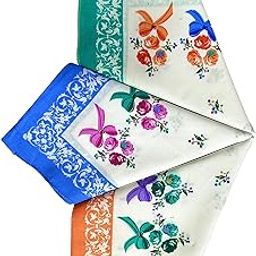 Premium Cotton Handkerchiefs - 13*13 Colorful Prints for Women/Girls (Pack of 03, Multicolor. Designs Will Vary as per Availability-0
