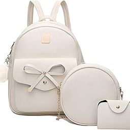Fashion Girls 3-PCS Tie Style Fashion Cute Mini Leather Backpack sling & pouch set for Women-image-82