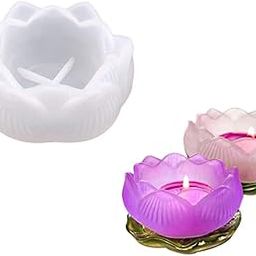 ARTOOL Lotus Flower Shape Tea Light Candle Mould for Resin Art Mold Creative DIY Tealight Candle Holder Set of 1 (C33)-image-28