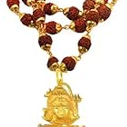 Religious Jewelry Lord Shiv Shankar with Damaru & Rudraksha Mala Pendant Necklace for Men and Women-image-76