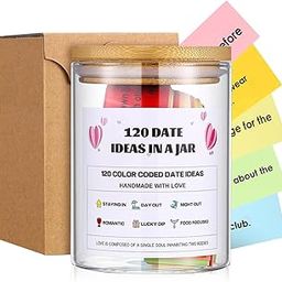 HASTHIP® Dating Ideals Jar with 120Pcs Creative Activities Dating Activities Advices Jars Colored Dating Activities Advices Jars Creative Couple Game Jars-image-61