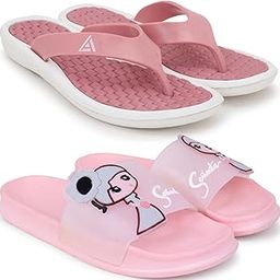 Combo Pack of 2 Slipper/Flip Flops/Slides/Clogs/Sandals for Women (V-Triangle Vs Senorita)-image-59