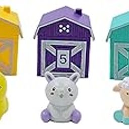 JAZZY PEARLS® Learning Toys for 1 2 3 Year Old for Baby Toddlers Counting and Sorting Toys Style A|5 house5 Animal-11