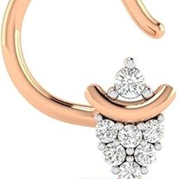 18KT Rose Gold and Diamond Nose Ring for Women-image-46
