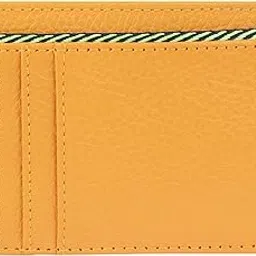 dezire crafts Slim Leather Card Holder for Men | 8 Card Slots | Minimalist Wallet for Daily Use | Yellow, Brown & Black (Yellow)-picture-5