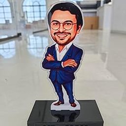 ZOCI VOCI Wood Personalized Fantasy Gift For It Employees - Caricature Standee With Personalized Caption Coolest Gift For It Employees Unique Corporate Gift (Business Executive - Male),10 X 10 cm-image-20