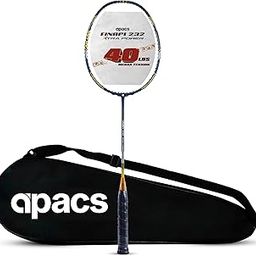 Apacs Finapi 232 Xtra Power (40LBS, 100% Top Grade UHM Japanese Graphite) Extra Strong Professional Unstrung Badminton Racket with Free Full Cover (Navy Gold)-image-83