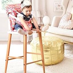 Magic Seat Portable Baby Chair Long Strap Safety Seat Harness for Toddler, Travel Easy High Booster Seat Cover for Infant Eating/Feeding with Adjustable Straps Shoulder Belt, 7 to 36 months Kid (Pink Print)-image-62