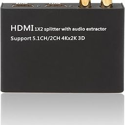 Microware HDMI 1x2 Splitter Audio Extractor with Optical to Toslink SPIFF + Analog L/R Stereo Output - Black-8