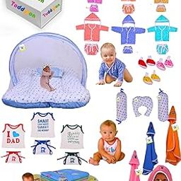 Toddylon New Born Baby Complete Daily Needs Items Combo of Essential Bedding & Clothing Set (0-6 Months)-image-24