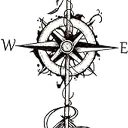 Simply Inked Compass Temporary Tattoo, Designer Tattoo for Girls Boys Men Women waterproof Sticker Size: 7.5 X 5 inch 1pc. l Black l 2g-picture-27