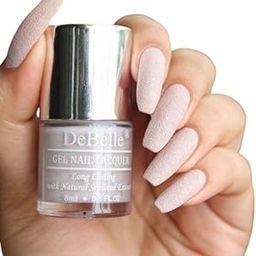 DeBelle Gel Nail Polish Aries (Light Dusty Pink Glitter Nail Paint)|Non UV - Gel Finish |Chip Resistant | Seaweed Enriched Formula| Long Lasting|Cruelty and Toxic Free| 8ml-image-71