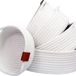 Peponi small box rope storage book shelf jute fruit planter basket laundry cloth bag toy gift hamper set of 5 baby tray bucket organizer for livingroom kitchen washroom (Designe-02)-image-9