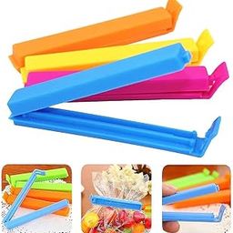 RIGJAK 12 Pcs Plastic Food Snack Bag Pouch Clip Sealer Large,Medium,Small Plastic Snack Seal Sealing Bag Clips Vacuum Sealer (Multicolor)-image-6