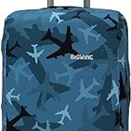 Protective Cover in Polyester Fabric with Plane Print for | 24' Inch 65 cm Medium Size | Hard Luggage Trolley Bag Cover (Fits Only On Fiber/Plastic Trolley Bag)-15