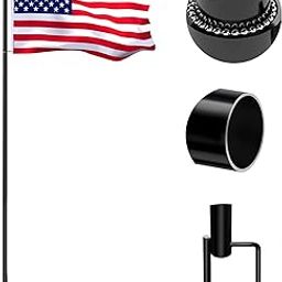 SENZHIYI Yard Flag Pole Kit in Ground with Weighted Iron Pronged Base,Thickened Aluminum Flagpoles for House,Portable Tangle-Free Outdoor Flag Poles for Camping,Residential,Commercial,8FT-image-43