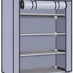 Ebee Store Iron Collapsible Shoe Stand (Grey, 4 Shelves)-image-72