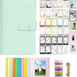 Aisnyho Instant Film Accessories Kit for Instax Mini LiPlay 12 11 9 8+ 8 evo 99 SE 40 90 70 50S 26 25 7S Camera,Include Album/Film Stickers/Magnetic Photo Frames/Hanging Frame, Mint Green-image-77