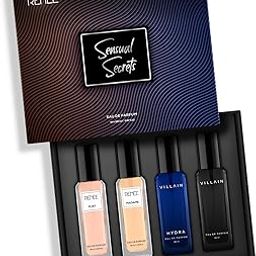 RENEE X VILLAIN Fruity Liquid Perfume For Unisex, Sensual Secrets Unisex Eau De Parfum - Luxury Long Lasting EDP Fragrance Scent, Perfect For Gifting, Wedding (80 ML) - Pack Of 4-12