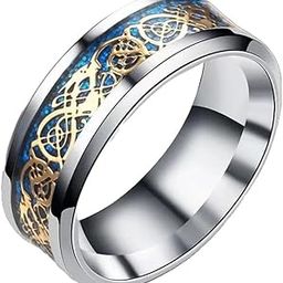 Mens US9 Celtic Dragon Pattern Stainless Steel Ring: Pack of 1 (SR/JEW-GBD1)-image-41