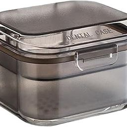 Tportable Denture Case Container Waterproof Drain Organizer Holder Soaking Black-image-42