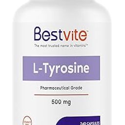 Athinika Nutrition L-Tyrosine 500mg (240 Capsules) - No Stearates - Non GMO - Gluten Free-image-14