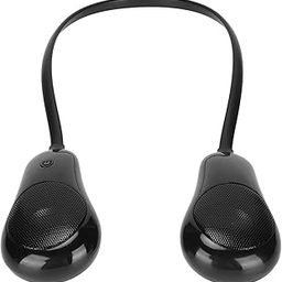 Heayzoki Neckband Bluetooth Speaker, Stereo Hands Free Wearable Speaker Noise Reduction Portable Mini Speaker for Home Outdoor Sports Travel(Black)-image-80