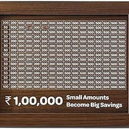 Wooden Piggy Bank for Kids & Adults, Coin Box Carved Design, Savings Box, Mini Bank, Donation Box, Smart Money Box, Wooden Coin Box, Money Saver, Piggy Bank with Numbers-picture-0