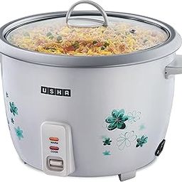 USHA RC18GS1 Steamer 700 Watt Automatic Rice Cooker 1.8 Litres with Powerful Heating Element, Keep Rice Warm for 5 Hrs, Steamer, Trivet Plate & more accessories, 5 Yrs Warranty (White)-12