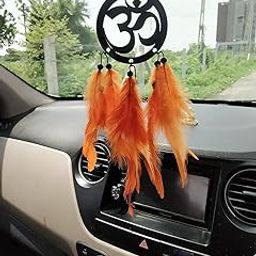 BRINDIYA Acrylic Dream Catcher Car Hanging – Handmade Rear View Mirror Ornament with Soft Feathers | Boho Car Interior Decor for Positive Energy & Protection | Aesthetic Home & Car Gift-picture-23