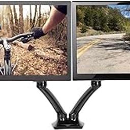 Loctek Gas Spring Dual LCD Arm Desk Monitor Mounts Fits 10-27 Monitors-picture-20