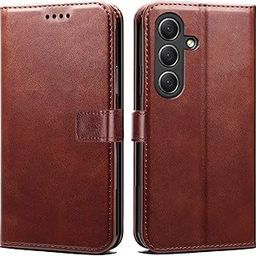 Flip Case for Samsung Galaxy A35 5G | Card Slots, Magnetic Closure, Brown-image-25