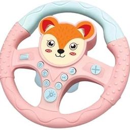 Ladako Interactive Car Simulator Musical Steering Wheel Toy with Multiple Vehicle Sounds for Kids (Pink)-image-80