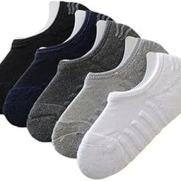 No-Show Cotton Ankle Socks, 5 Pairs, Non-Slip Design-image-57