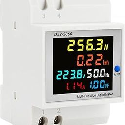 SSUCA Energy Meter Single Phase 6 in 1, 40-300V AC 100A Power Meter, LCD Display Current Voltage Monitoring Device for Active Power Consumption 22kW, White-2