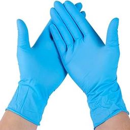 COWOX Nitrile Blue Next-Gen Smooth Disposable Powder Free Examination, Surgical & General Gloves_Pack of 100_Medium + 100 pcs Transparent Cleaning Gloves-8