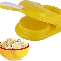 HIRNAYA 2 in 1 Dumpling Maker Machine, Dumpling Skin Maker Machine, Gujiya & Momos Maker Machine, Multifunctional DIY Manual Dumpling Press Mold Set - Random Color-32