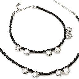 Aadita Oxidized Black Beads Fashion Anklet for Women and Girls Pair-image-19
