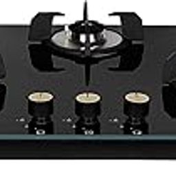 Faber Hob/Hobtop 3 Brass Burner Auto Electric Ignition Glass Top (Maxus HT783 CRS BR CI AI) Black-image-13