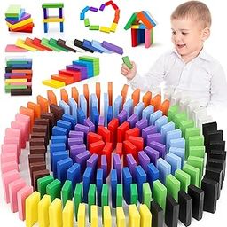 Toy ImagineTM 240 pcs Colorful Wooden Domino Block Set for Kids Educational Play | Helps in Skill Development and Color Recognition (12 Colors)-39