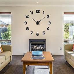 Niceguy Solutions DIY Wall Clock - Frameless 3D-Style Analog Timekeeper for Home, Living Room, Bedroom, Office - Battery-Powered Modern House Decoration - Silent Clock Decor with Number Sticker Decals-image-46