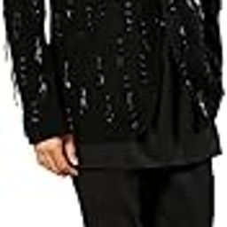Men's Lycra Sequined Embroidered Blazer, Short Kurta & Pant Set – Perfect for Evening Events & Festive Occasions-image-0