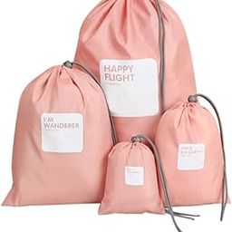 Waterproof Shoe & Laundry Bag | Travel Drawstring Bag | Underwear/Makeup Storage Pouch | Clothes Storage Organizer | Packing Luggage Bag For Shoes (Set of 4 PCs,Multicolor)-picture-0