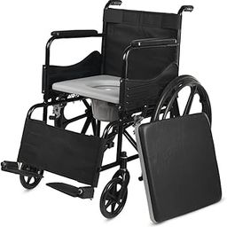 Veayva Deluxe commode Wheel chair Foldable Commode Cum Wheelchair with removable air tight pot-image-22
