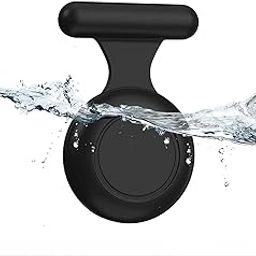 AirTag Holder Case for Kids Waterproof,Hidden AirTag Case with Brooch Pin Holder,Item Locator,Anti Lost GPS Tracker Item Finder for Child/Kids/Elderly/Pets/Clothing-Black-17