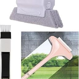 Complete Window Cleaning Set: Groove Cleaner, Wiper And Mesh Cleaner, Slot Cleaner Brush With Mini Pan | Durable Plastic Handle (Set Of 3 Piece), Multicolor-image-2