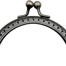 Antique Color Half Round Kiss Lock Clasp Purse Frame – Metal Clutch Frame with Holes for DIY Bag Making, Craft, Coin Purse & Handbag Projects (1 Pc) (8.5Cm)-image-42