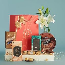 The Gift Studio Bag of Happiness Gift Hamper | Premium Chocolates & Cookies | Chocolates, Lindt, Smoor & More | Gourmet Snack Assortment by The Gift Studio | Ideal for Gifting & Celebrations-30