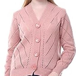 Women's Winterwear Woolen Cardigan- Button Down Sweater- Stylish V-Neck Full Sleeve Sweater for Women Winterwear for Girls-Casual Office-50